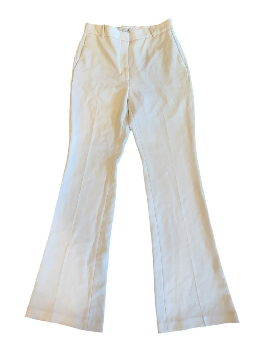 Babaton ivory Wide-Leg Pleat Front Trousers - Size 6